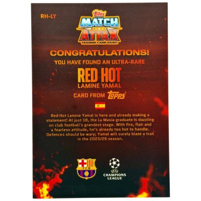 Lamine Yamal 2025-26 Topps Match Attax Red Hot HOT #RH-LY FC Barcelona