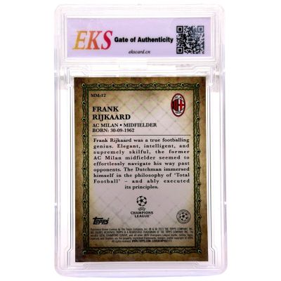 Frank Rijkaard 2022-23 Topps Merlin UCC Merlin's Masters #MM-12 AC Milan Gradat EKS 9.5