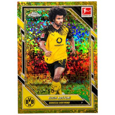 Karim Adeyemi 2025-26 Topps Chrome Bundesliga Gold Mini Diamonds 20 /50 Borussia Dortmund