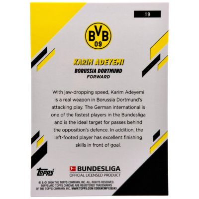 Karim Adeyemi 2025-26 Topps Chrome Bundesliga Gold Mini Diamonds 20 /50 Borussia Dortmund