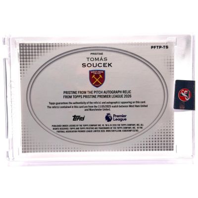 Tomas Soucek 2025-26 Topps Pristine Premier League From The Pitch AUTO RELIC #PFTP-TS West Ham United