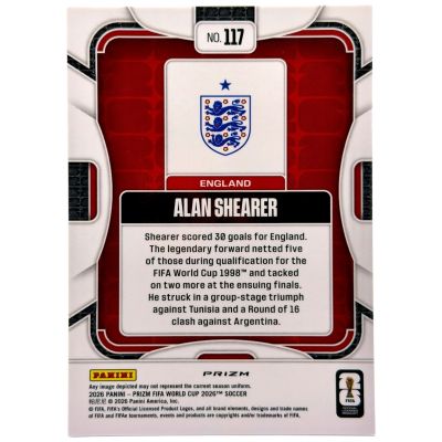 Alan Shearer 2026 Panini Prizm FIFA World Cup Red Green Blue Mojo SP Anglia
