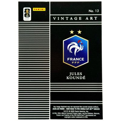 Jules Kounde 2026 Panini Noir Road to FIFA World Cup Vintage Art 3 /30 #13 Franta