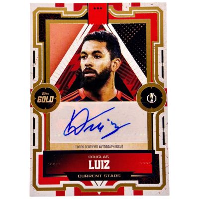 Douglas Luiz 2026 Topps UEFA Club Competitions Gold AUTO Nottingham Forest
