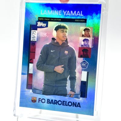 Lamine Yamal 2023-24 Topps Focus Fc Barcelona - Rookie RC BLUE RAINBOW 59/75 #30 