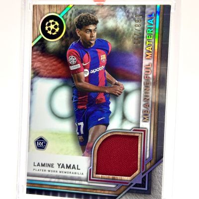 Lamine Yamal 2023-24 Topps Museum Collection UCL - Rookie RC Meaningful Material Relic 188/299 #MMSR-LY FC Barcelona