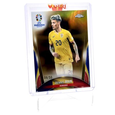 Dennis Man  2024 Topps Chrome UEFA Euro - GOLD Refractor 09/50 #82 Romania
