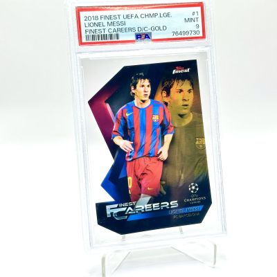 Lionel Messi 2018 Topps Finest UEFA Champions League Finest Careers GOLD 07/50 #1 PSA 9 FC Barcelona