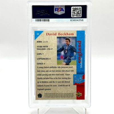 David Beckham 1997 Upper Deck The Squad #18 PSA 8 England