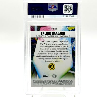 Erling Haaland 2020-21 Topps Chrome UCL Future Stars #FS-EH PSA 10 GEM MT Borussia Dortmund