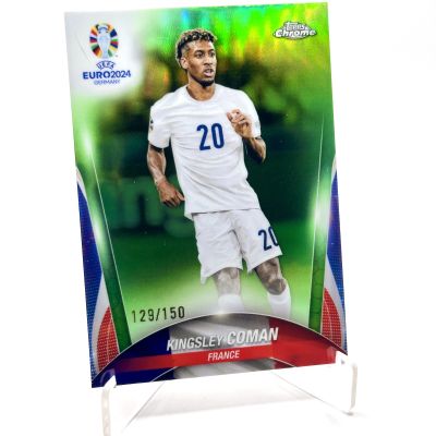 Kingsley Coman 2024 Topps Chrome UEFA Euro - Neon Green 129/150 #83 Franta