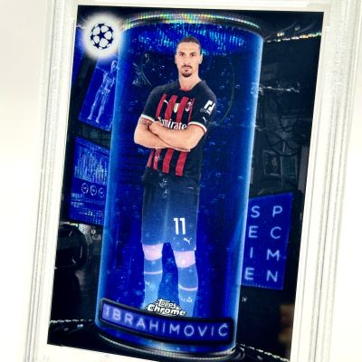 Zlatan Ibrahimovic 2022-23 Topps Chrome UCC - Specimen BLUE WAVE Refractor 03/75 #S1 AC Milan PSA 10