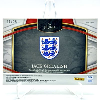 Jack Grealish 2022-23 Panini Select FIFA -  Jumbo Patch Tie-Dye Prizm 21/25 #JS-JGH Anglia