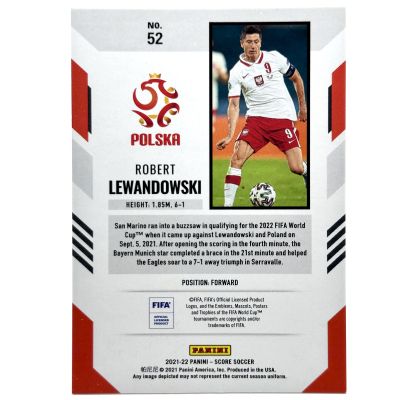 Robert Lewandowski 2021-22 Panini FIFA Score - BLUE 01/49 #52 Poland