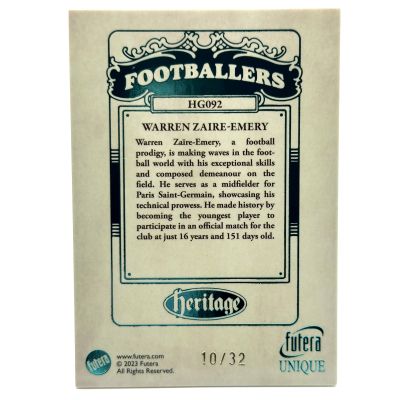 Jude Bellingham Warren Zaire-Emery Error Card 2023 Futera Uniqie TURQUOISE 10/32 #HG092 England