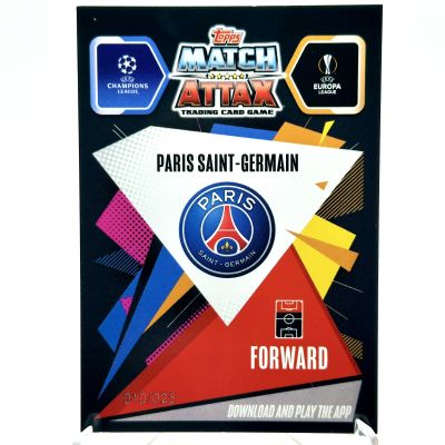 Kylian Mbappe 2020-21 Topps Chrome Match Attax ORANGE Refractor 10/25 #177 PSG