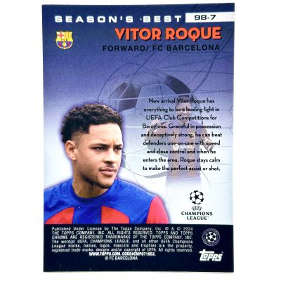 Vitor Roque 2023-24 Topps Chrome UCC Rookie RC Shooting Stars BLACK LAVA #98-7 RARE 1:5770 Packs FC Barcelona 