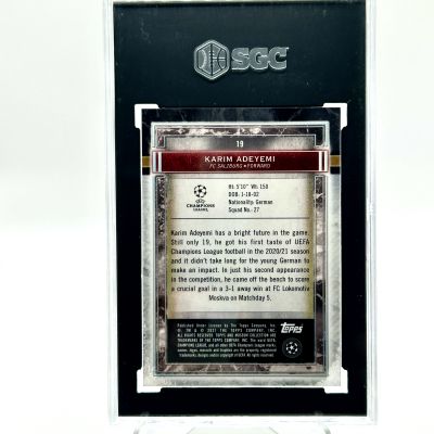 Karim Adeyemi 2020-21 Topps Museum Collection - Rookie RC#19 RB Salzburg SGC 9.5