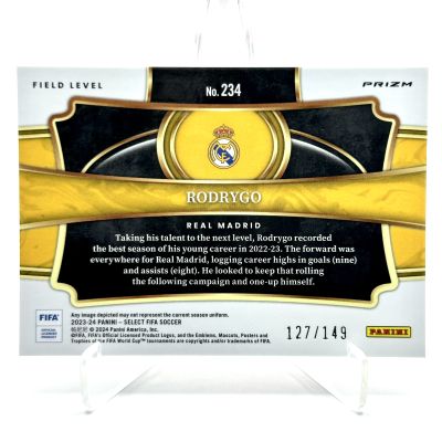 Rodrygo 2023-24 Panini Select Fifa Soccer - Field Level Red Wave 127/149 #80 Real Madrid