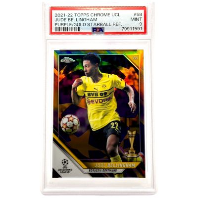 Erling Haaland 2021-22 Topps Chrome Bundesliga - GOLD RAYWAVE Refractor #30 PSA 10 Borussia Dortmund
