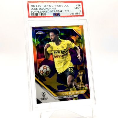 Erling Haaland 2021-22 Topps Chrome Bundesliga - GOLD RAYWAVE Refractor #30 PSA 10 Borussia Dortmund