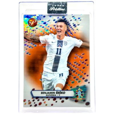 Benjamin Sesko 2023 Topps Pristine Road to UEFA Euro 2024 - ORANGE 13/25 #91 Slovenia