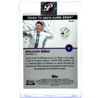 Benjamin Sesko 2023 Topps Pristine Road to UEFA Euro 2024 - ORANGE 13/25 #91 Slovenia