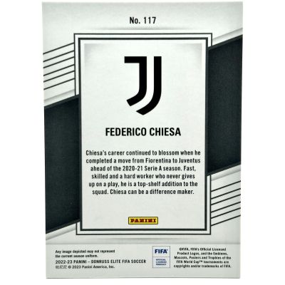 Federico Chiesa 2022-23 Dondruss Elite FIFA - GOLD 08/10 #117 Juventus