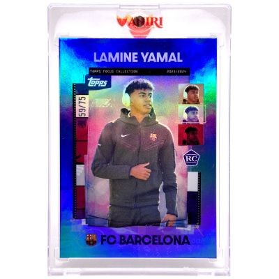 Lamine Yamal 2023-24 Topps Focus Fc Barcelona - Rookie RC BLUE RAINBOW 59/75 #30 