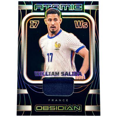 William Saliba 2023-24 Panini Obsidian Soccer - Atomic Patch Electric Etch Orange 39/99 #AM-WS France