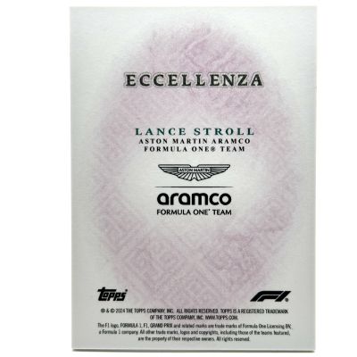 Lance Stroll 2024 Topps Formula 1 Eccellenza - PINK 15/25 Aston Martin