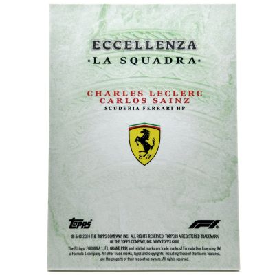Charles Leclerc / Carlos Sainz 2024 Topps Formula 1 Eccellenza - La Squadra GREEN 54/99 Ferrari