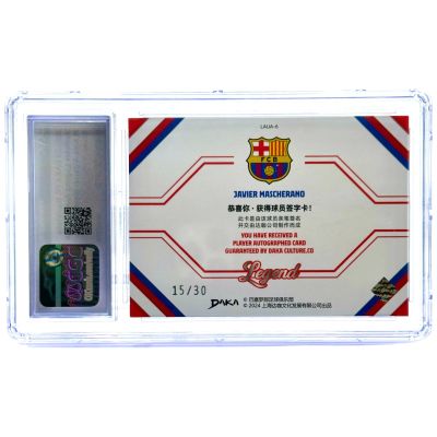 Javier Mascherano 2023-24 Daka FC Barcelona - On card AUTO Legend Silver 15/30 #LAUA-6 CGC 9