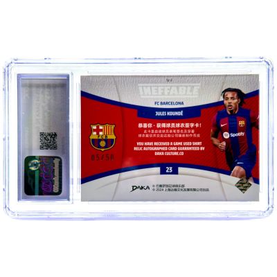 Jules Kounde 2023-24 Daka FC Barcelona - Ineffable AUTO Game Used Relic 05/50 #SJ-2 CGC 10
