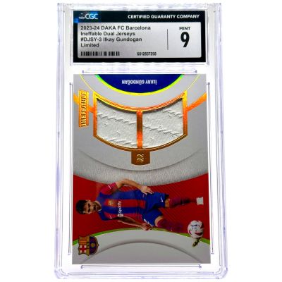 Ilkay Gundogan 2023-24 Daka FC Barcelona - Dual Jersey Game Used Relic 08/25 #DJSY-3 CGC 9