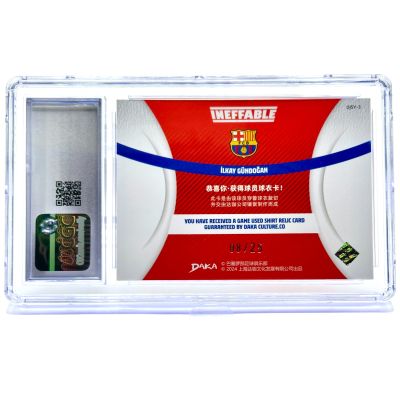 Ilkay Gundogan 2023-24 Daka FC Barcelona - Dual Jersey Game Used Relic 08/25 #DJSY-3 CGC 9