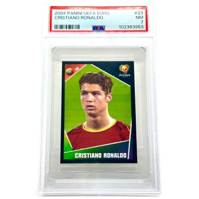 Cristiano Ronaldo 2004 Panini Uefa Euro 2004 Rookie RC #23 PSA 7 Portugalia