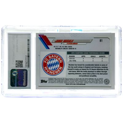 Jamal Musiala 2020-21 Topps Chrome UCL - Rookie RC #81 Bayern Munchen CSG 9