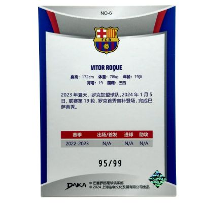 Vitor Roque 2023-24 DAKA FC Barcelona Holocene - 95/99 #NO-6