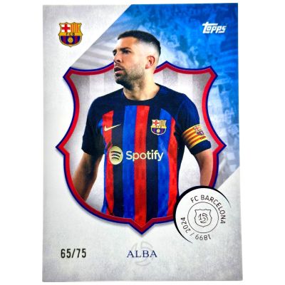 Jordi Alba 2024-25 Topps Barcelona 125 Anniversary - BLUE 65/75 #28
