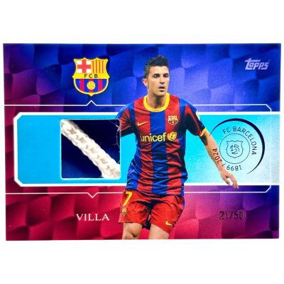 David Villa 2024-25 Topps Barcelona 125 Anniversary - GOAL NET RELIC 21/50 #JR-HS