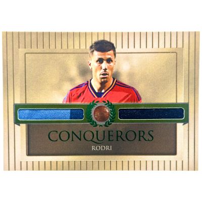 Rodri 2024 Futera Unique Nostalgia - Conquerors 3 Color Duo Patch Match Worn 08/12 #CQ27 Spania