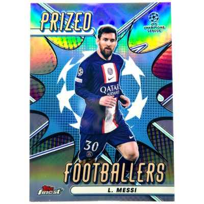 Lionel Messi 2022-23 Topps Finest UEFA - Prized Footballers Refractor #PF-9 PSG