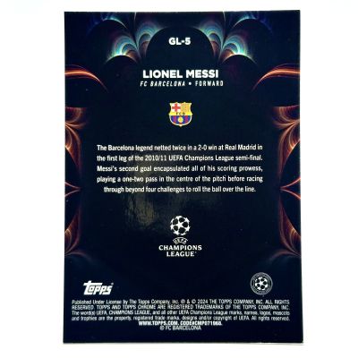 Lionel Messi 2023-24 Topps UEFA Chrome - Golazo Refractor #GL-5 PSG