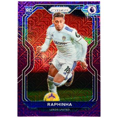 Raphinha 2020-21 Panini Chronicles Prizm - Purple Mojo Prizm Rookie RC #9 Leeds United