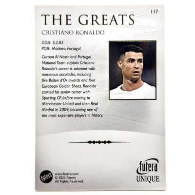 Cristiano Ronaldo 2023-24 Futera Unique World Football - The Greats #115 Portugalia