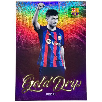 Pedri 2022-2023 Topps FC Barcelona Team Set - Gold Drip Purple Holo 09/99 #48