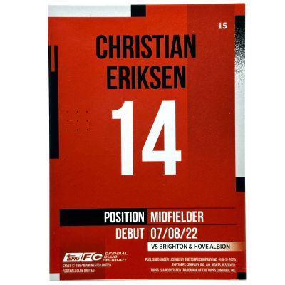 Christian Eriksen 2024-25 Topps Manchester United Team Set - 36/99 #15