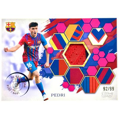 Pedri 2024-25 Topps 125 Years Barcelona - Match-Worn Patch 92/99 #JR-PE