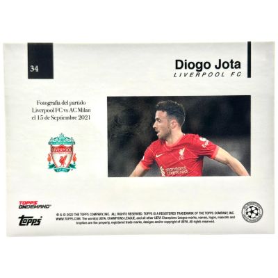 Diogo Jota 2021-22 Topps On Demand Simplicidad - AUTO 01/25 FC Liverpool